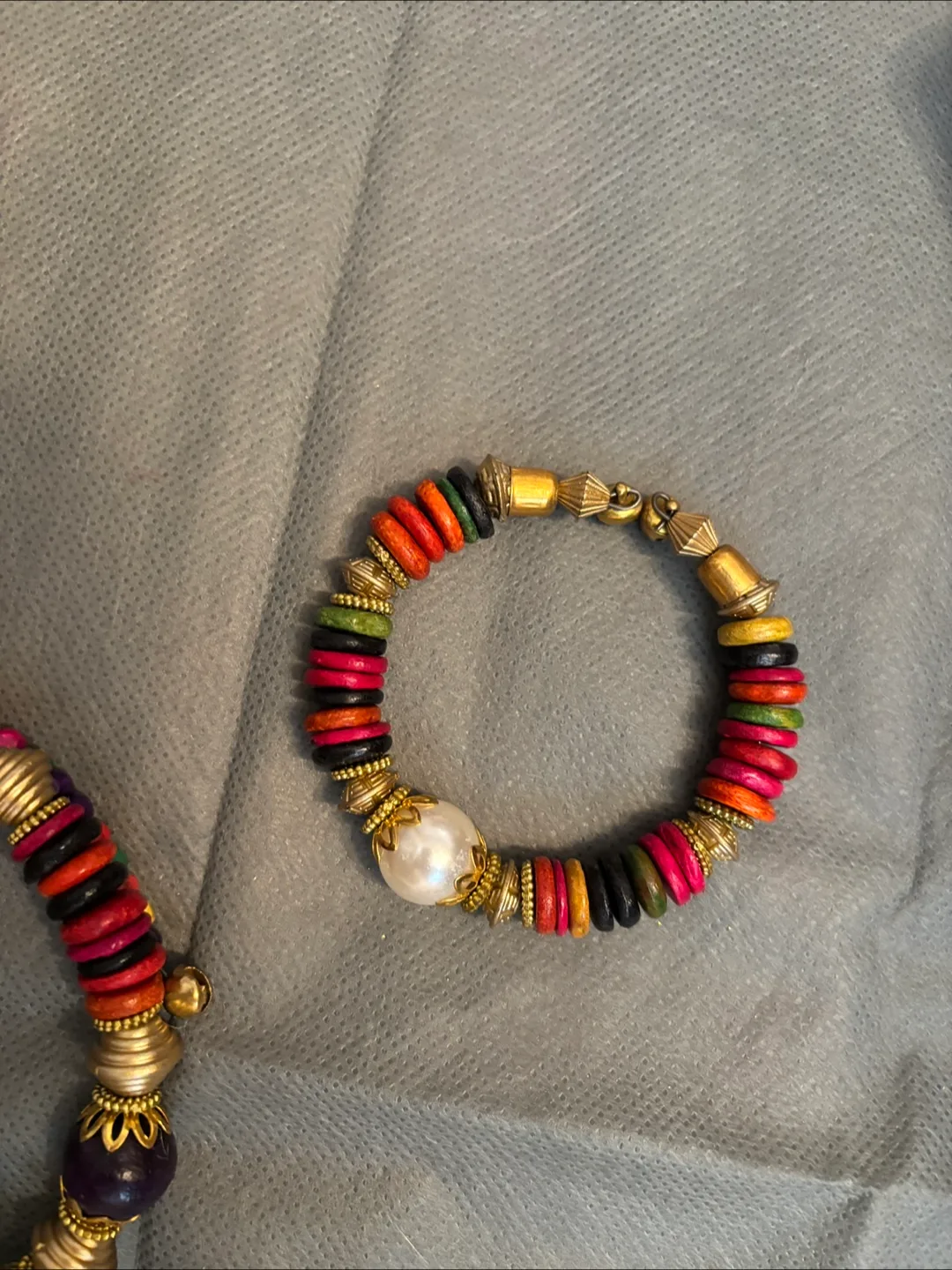 Colourful beaded bracelet  and choker set image indicator(3)