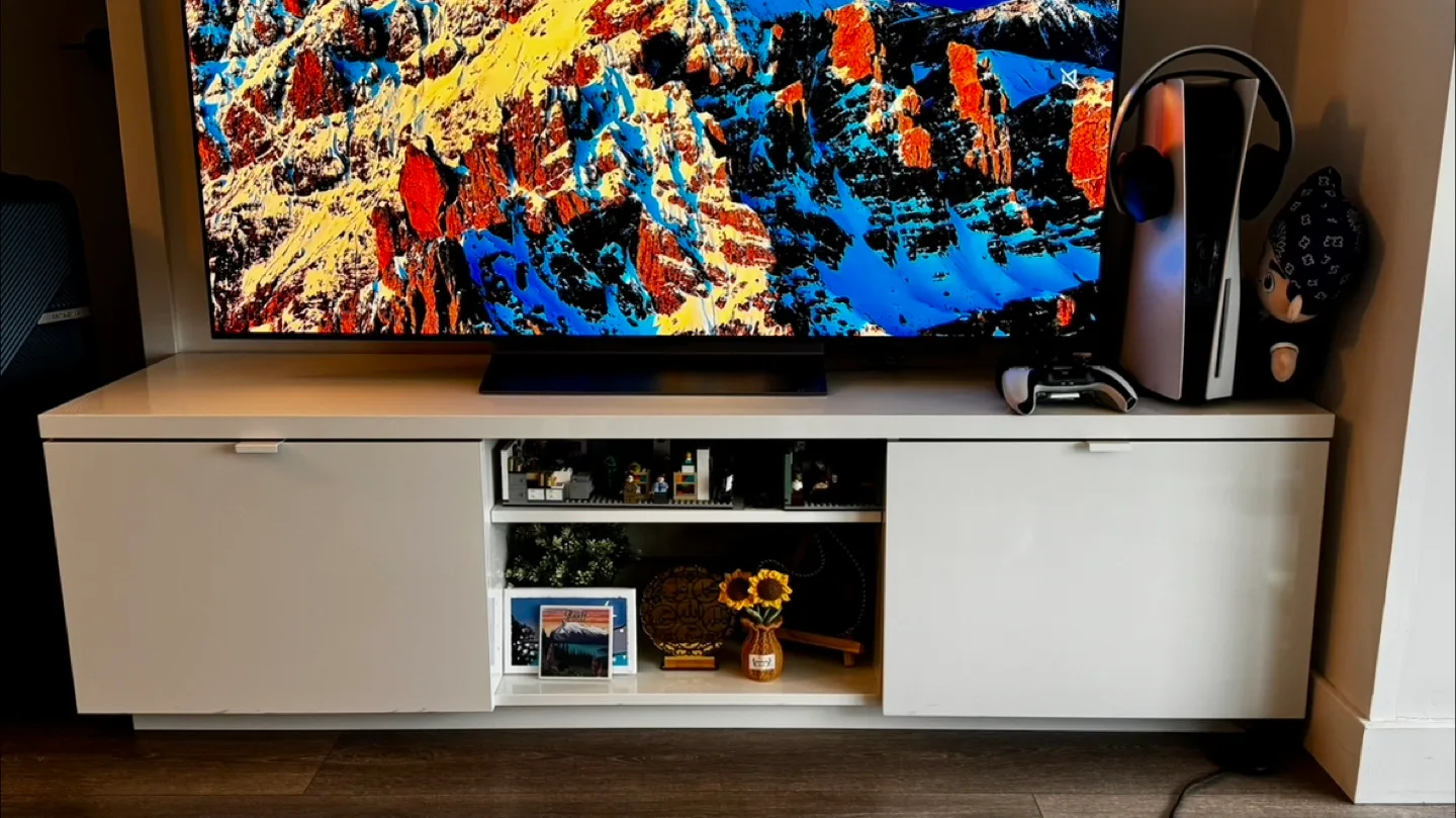 IKEA BYÅS TV Bench - High Gloss White thumbnail