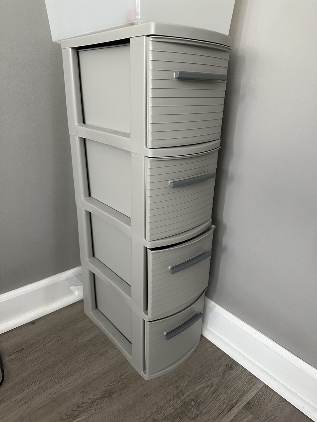 Gray Plastic Storage Drawers