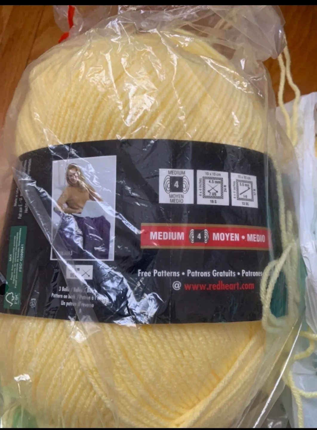 NEW -Red Heart Comfort Yarn - Yellow- 16 oz image indicator(4)