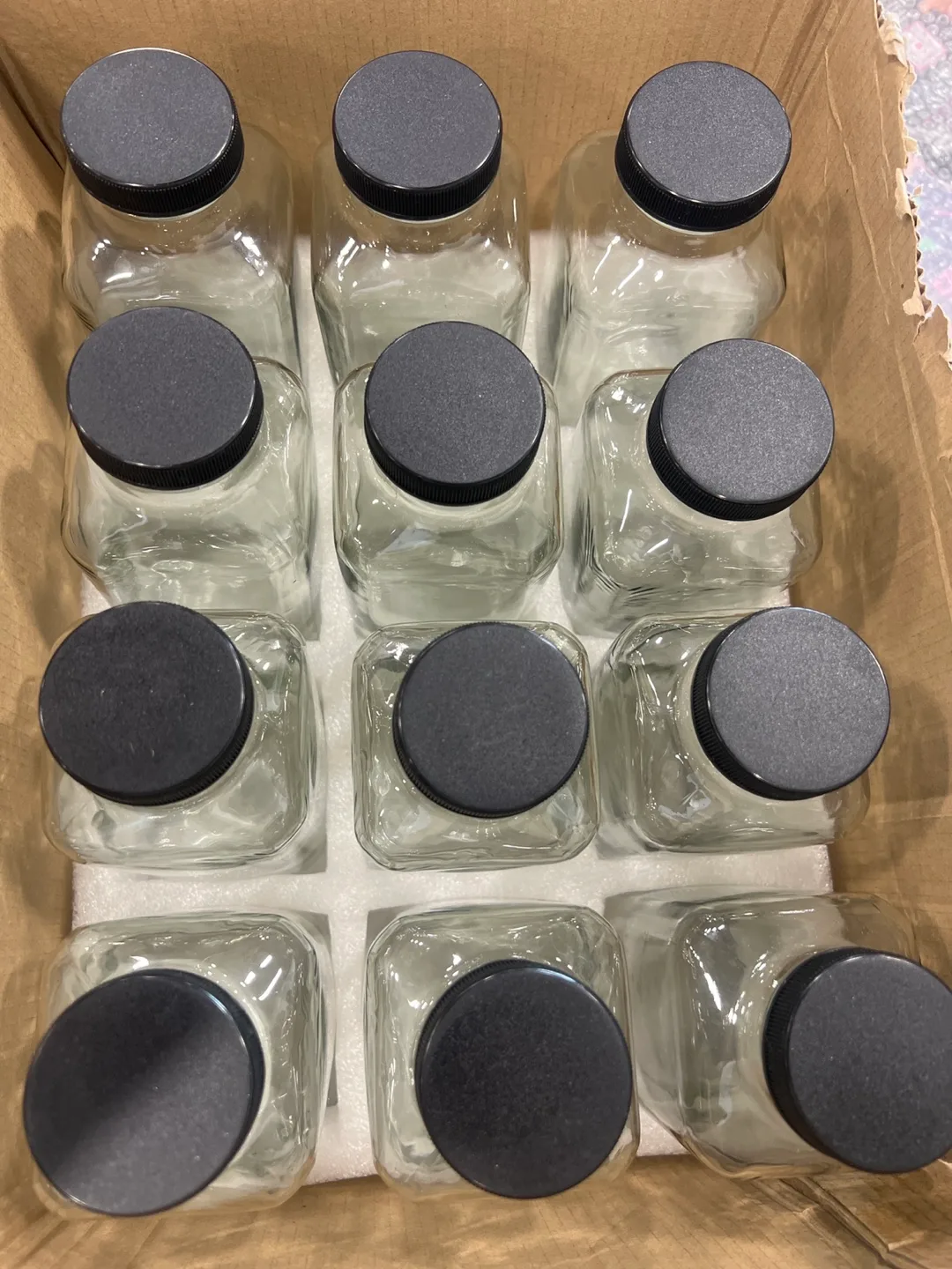 Glass Jar Set with Black Lids thumbnail