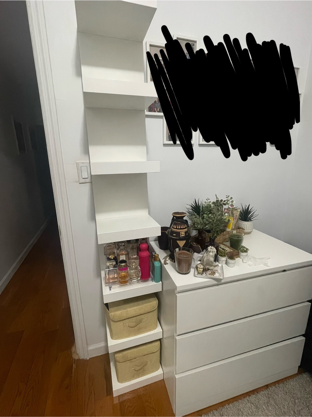 White shelving and dresser set - photo 2