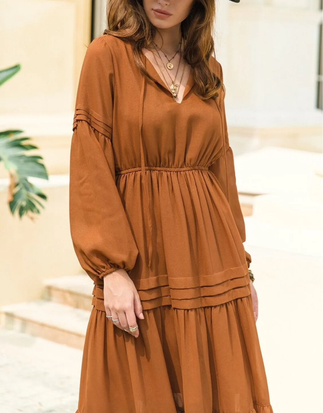 Forever 21 Tiered Midi Dress thumbnail
