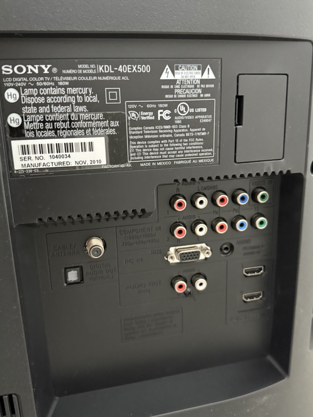 TV 40 inches Sony, Bravia HD 1080p, 120 motions - photo 3