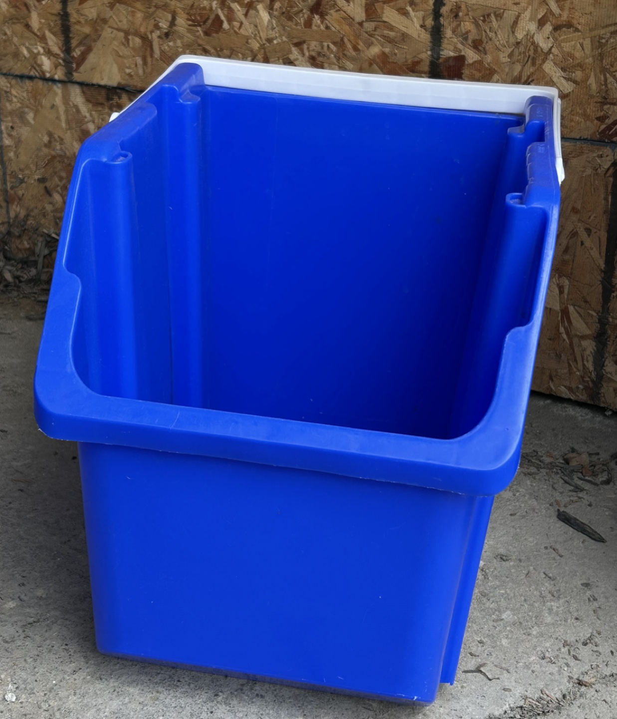 Blue Plastic recycling/ storage bin - compact