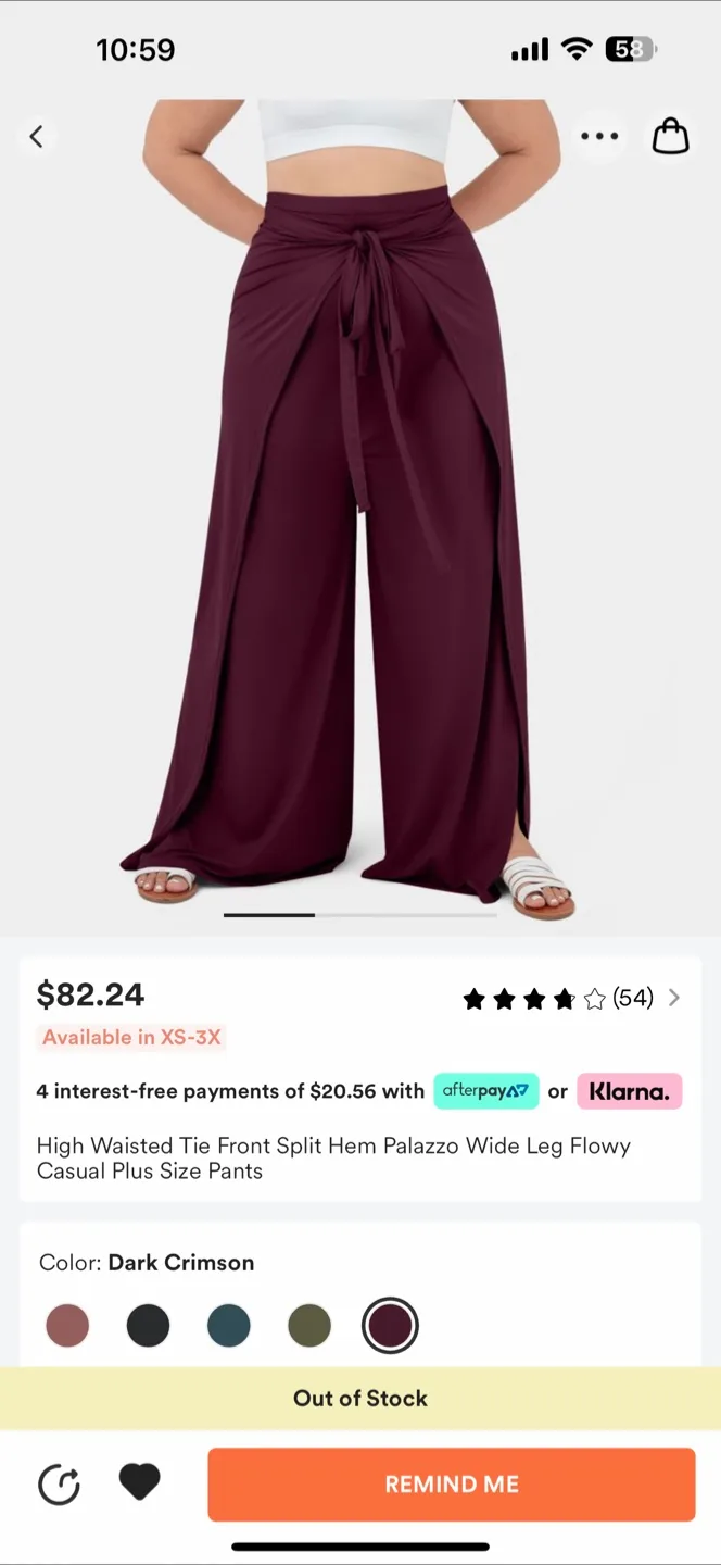 HALARA High Waisted Tie Front Wide Leg Palazzo Pants image indicator(2)