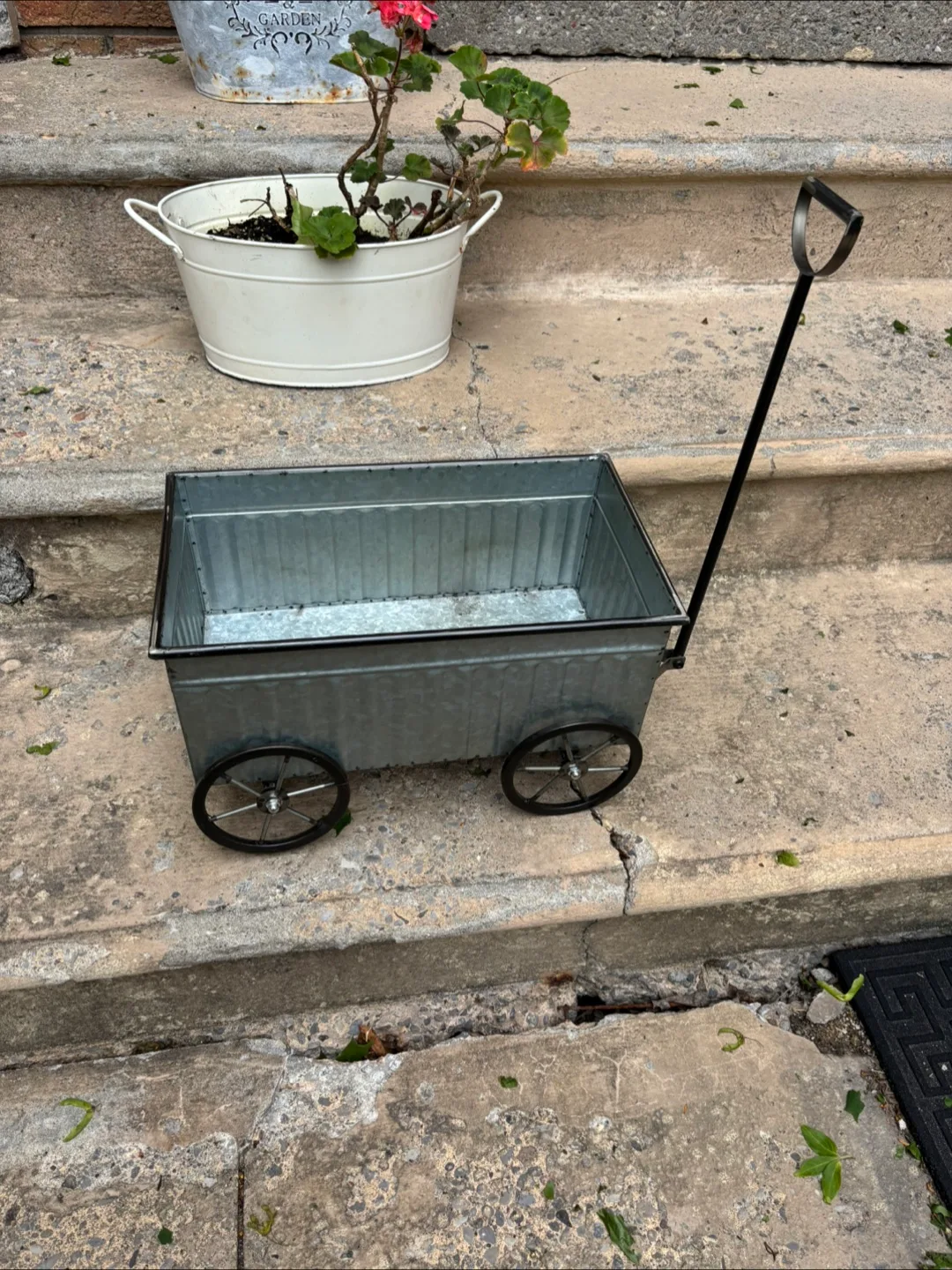 Cute Garden Wagon Planter - 15”x8.5” thumbnail