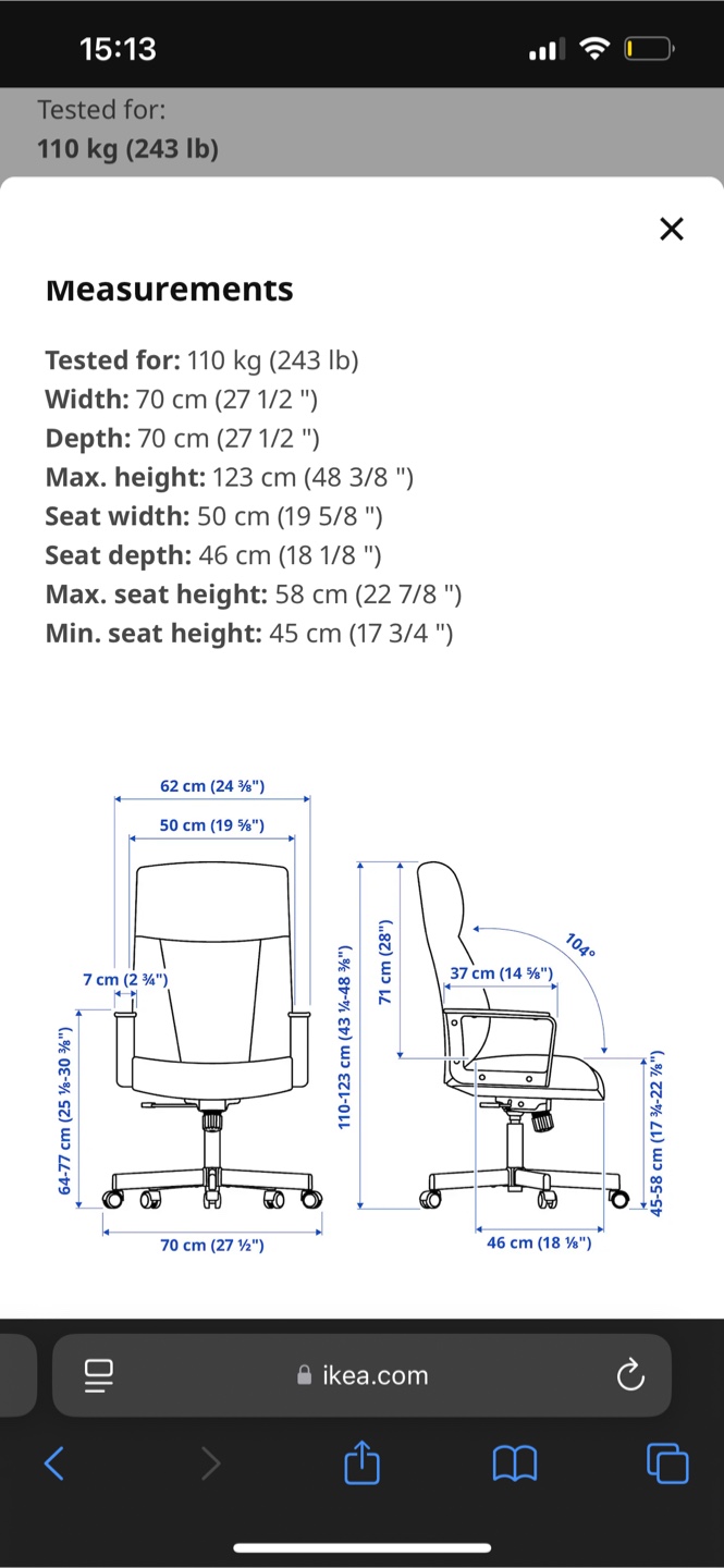 🫂 Black IKEA office chair - photo 3