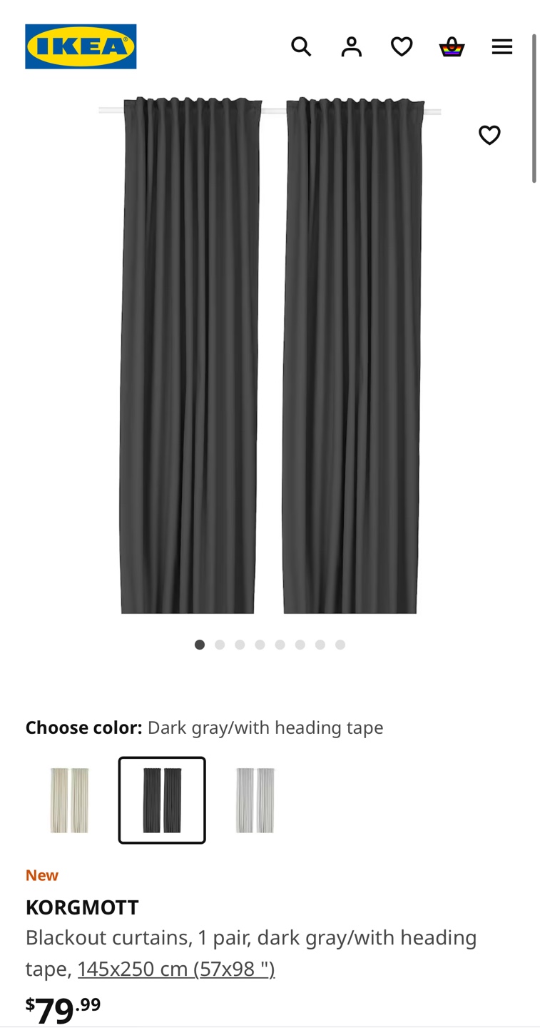 IKEA Korgmott Blackout Curtains
