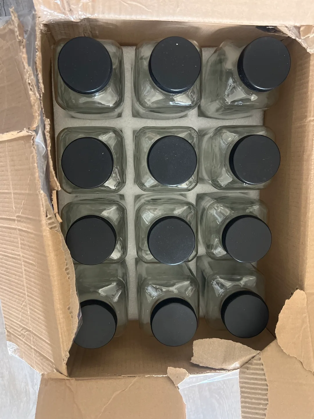 Set of Glass Jars with Black Lids thumbnail