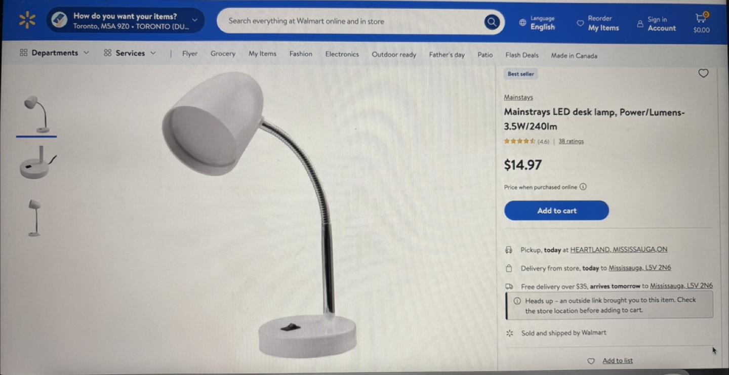 White LED Desk Lamp (Walmart) - photo 5