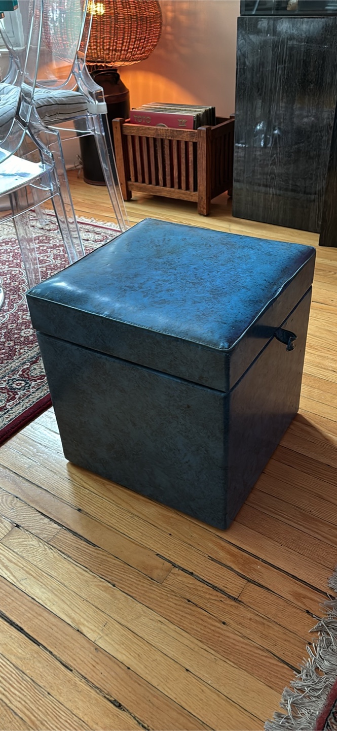 Blue Vinyl Storage Trunk