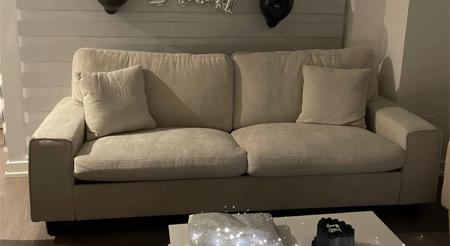 Light Grey Couch / Sofa with Toss Pillows thumbnail