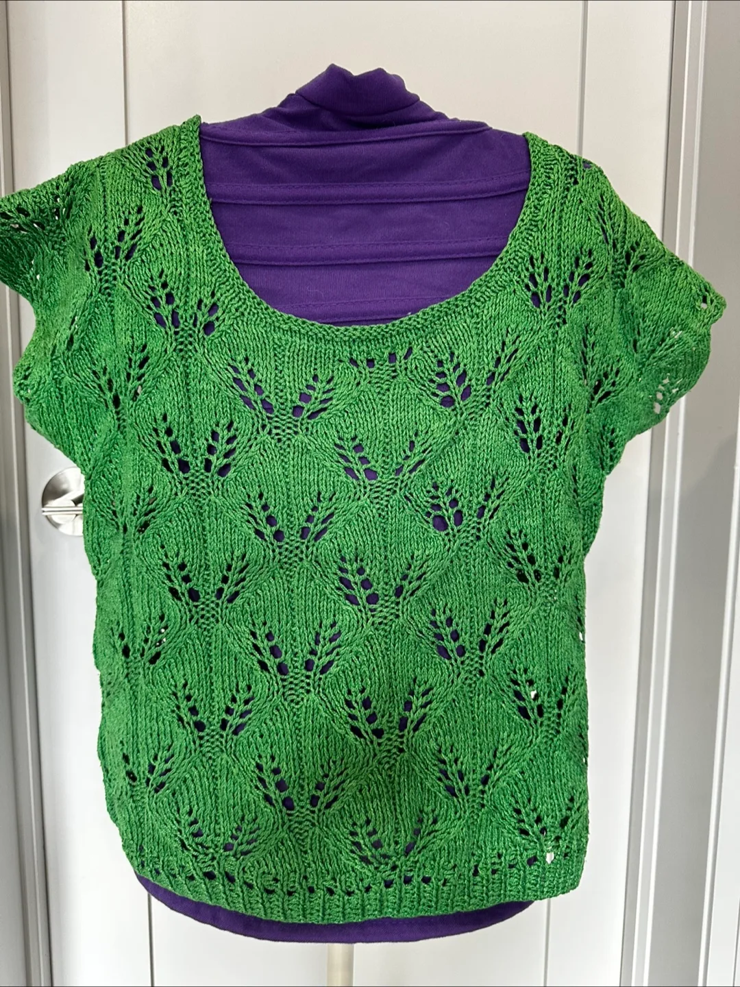 Hand Knitted Green Top image indicator(2)