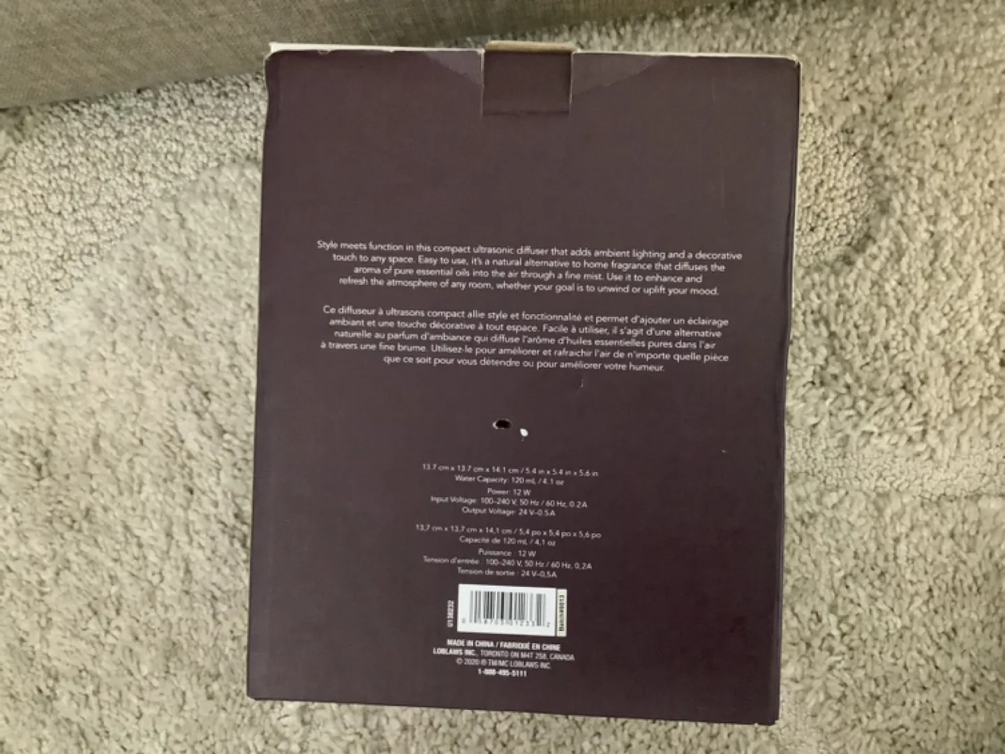 NEW in box-Life at Home Ultrasonic Diffuser image indicator(3)