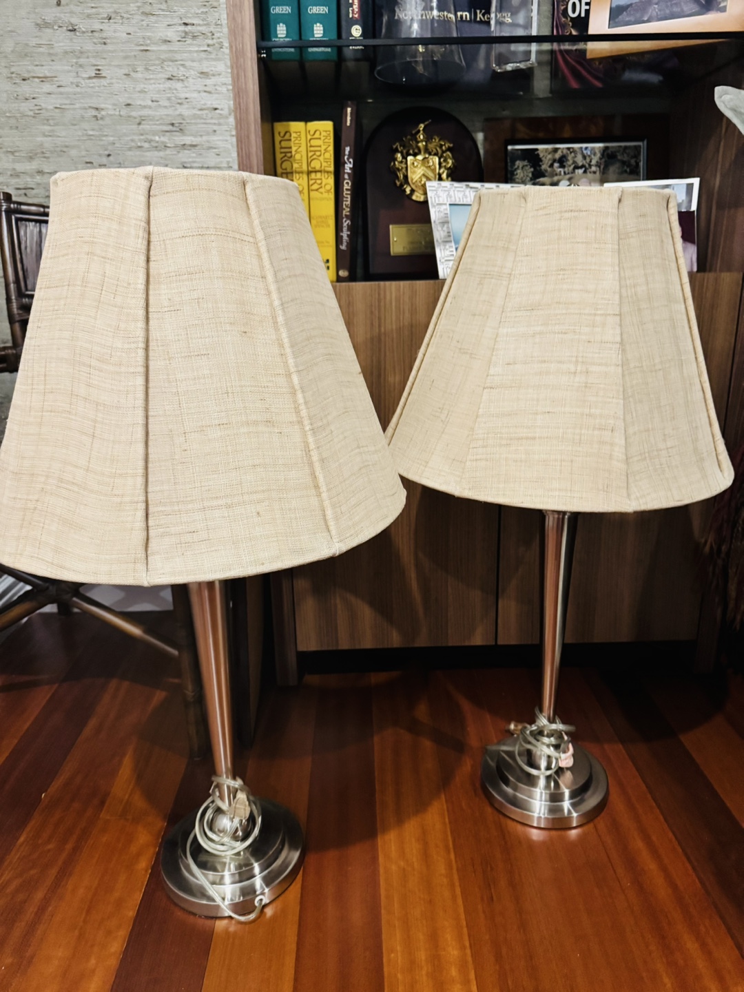 Table Lamps with Linen Shades - Set of Two - photo 2