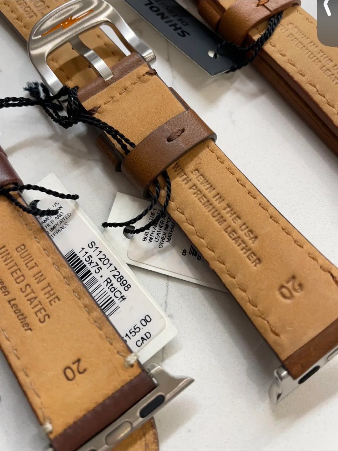 *NEW* Shinola Detroit Apple Watch Band - Leather Strap image indicator(2)