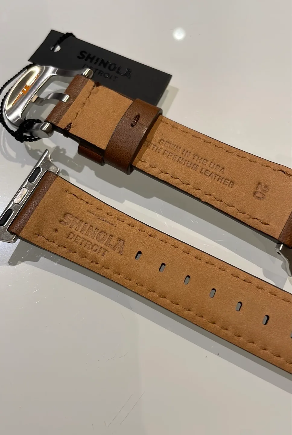 *NEW* Shinola Detroit Apple Watch Band - Leather Strap image indicator(6)