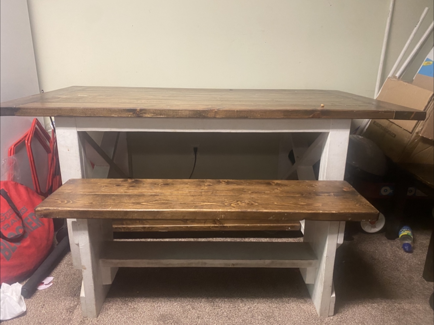 Handmade Farmhouse Table with Bench