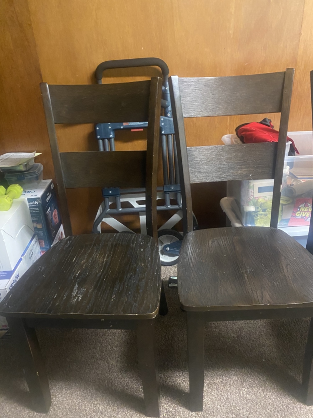 Set of 4 wooden chairs - photo 2