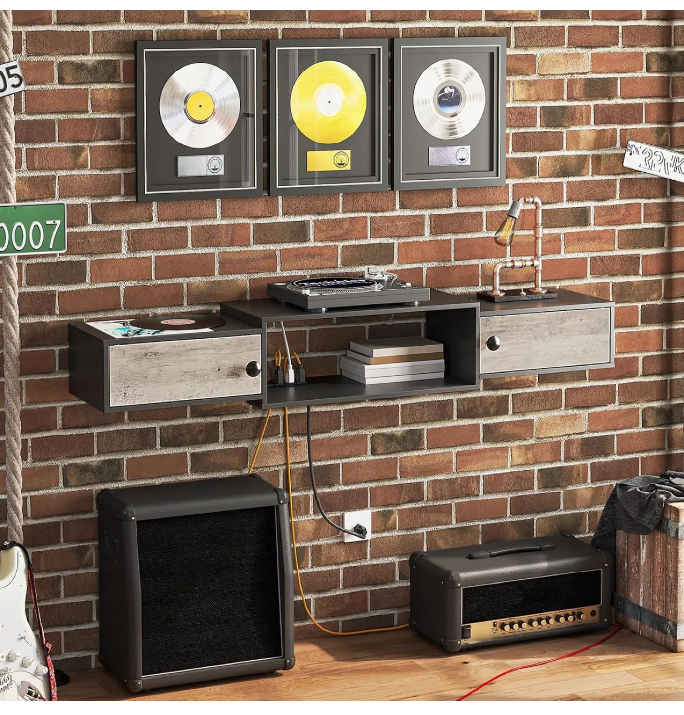 Brand new Floating TV Stand with Power Outlets 55" image indicator(7)