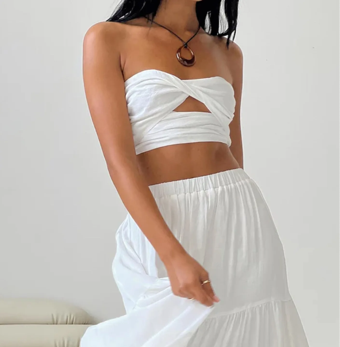 NEW Princess Polly White Top from Allie Set thumbnail