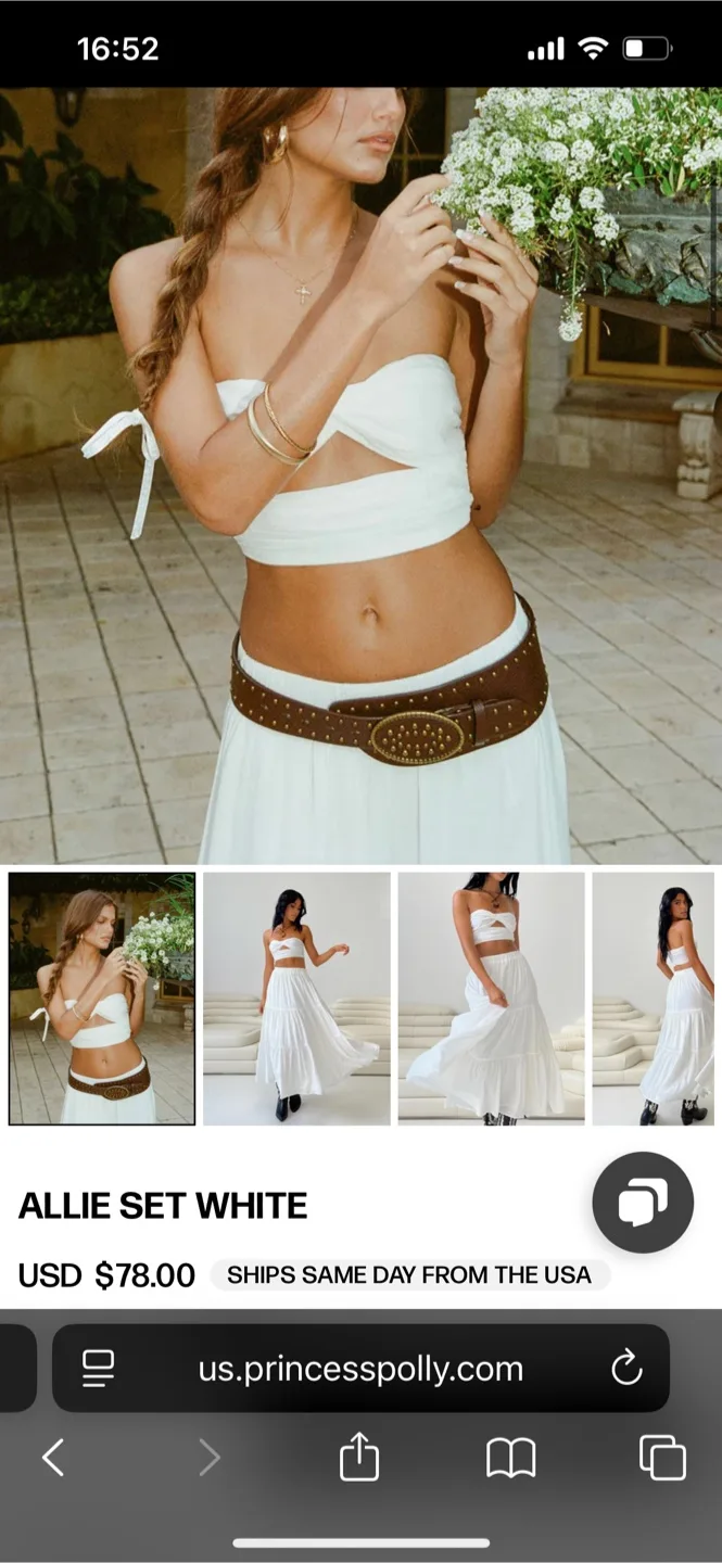 NEW Princess Polly White Top from Allie Set image indicator(4)