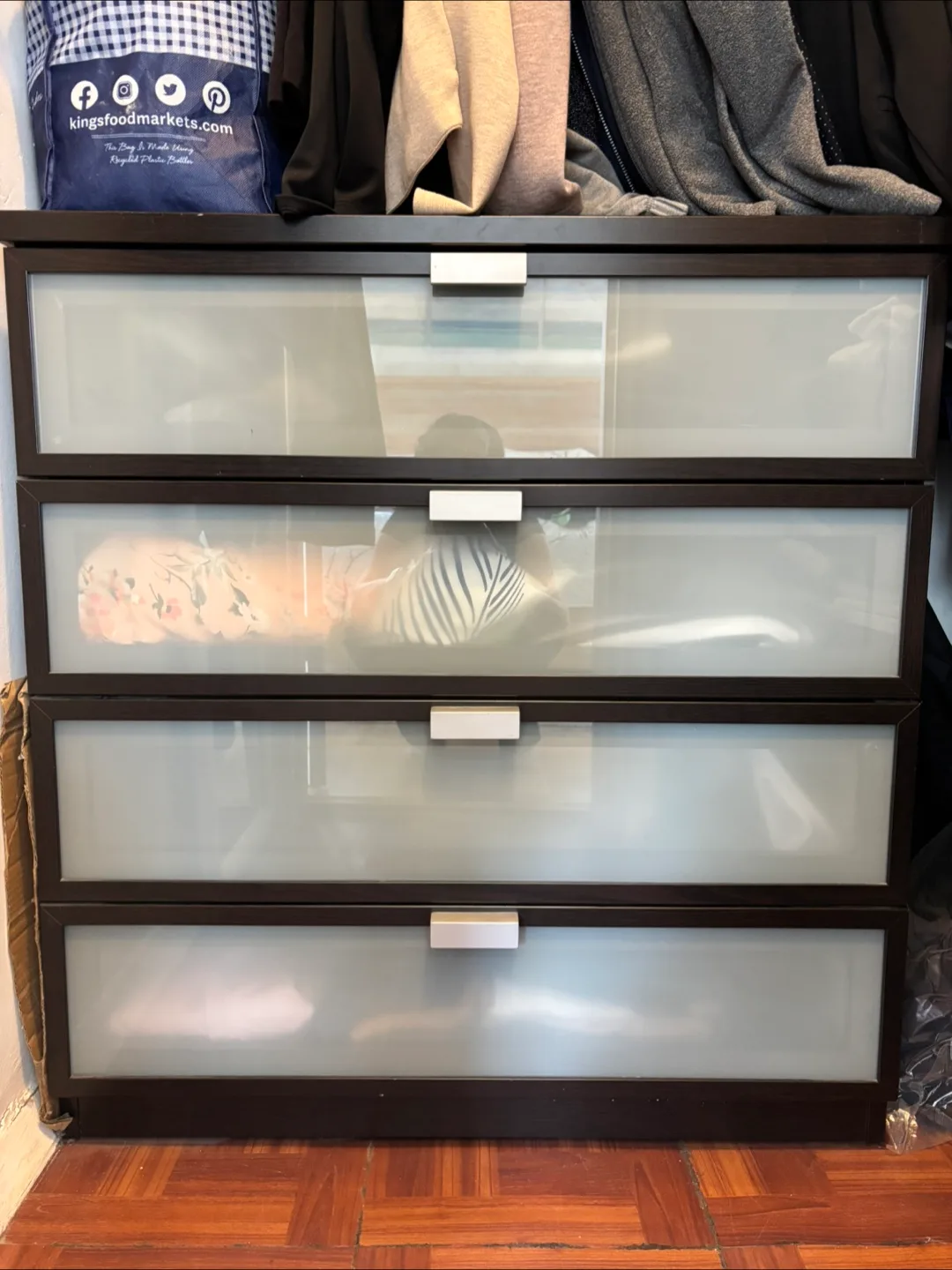 IKEA 4-Drawer Chest with Frosted Glass Fronts thumbnail