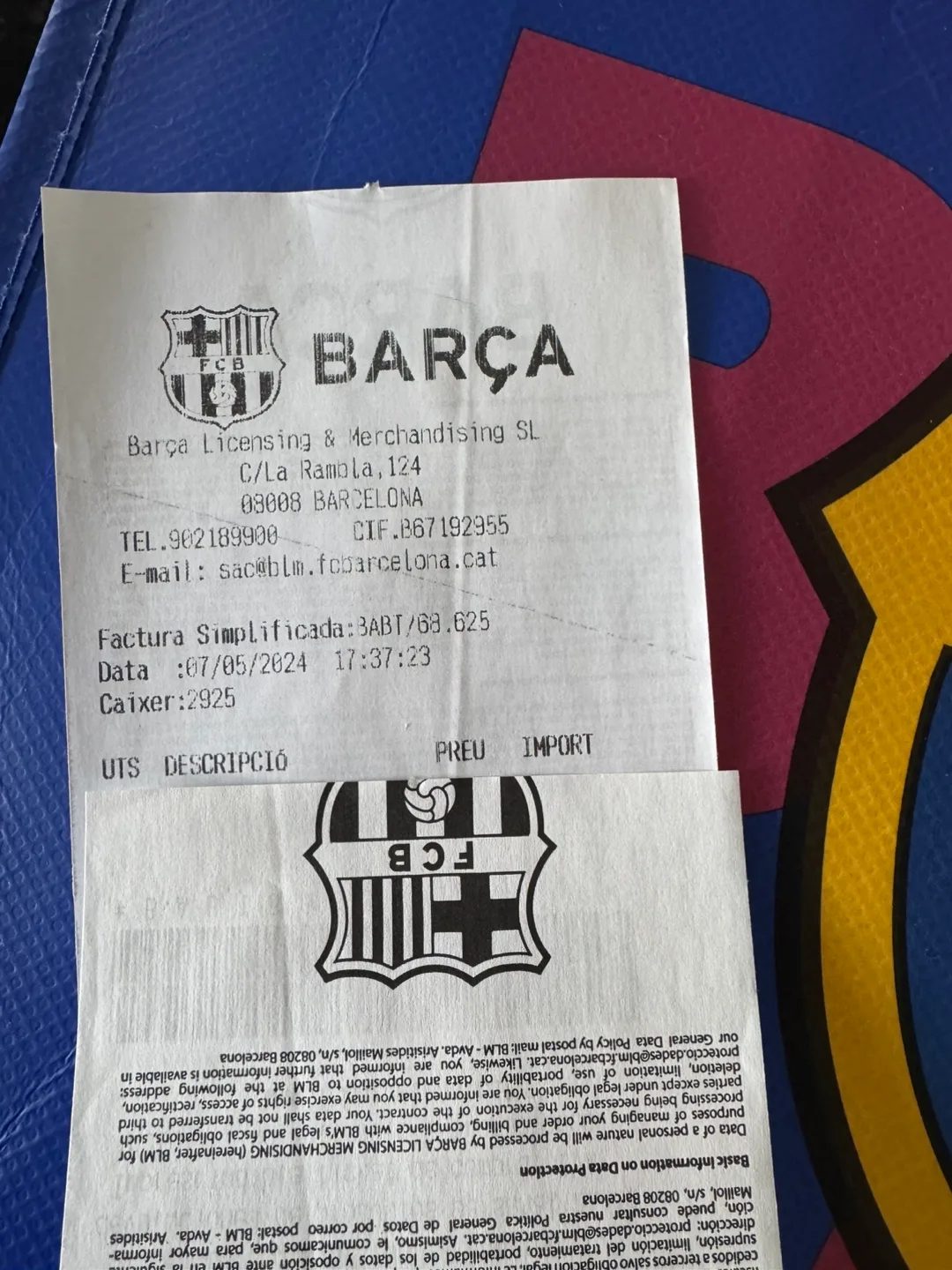 OFFICIAL BARCA FCB SOUVENIR SHOPPING BAG MINT image indicator(4)