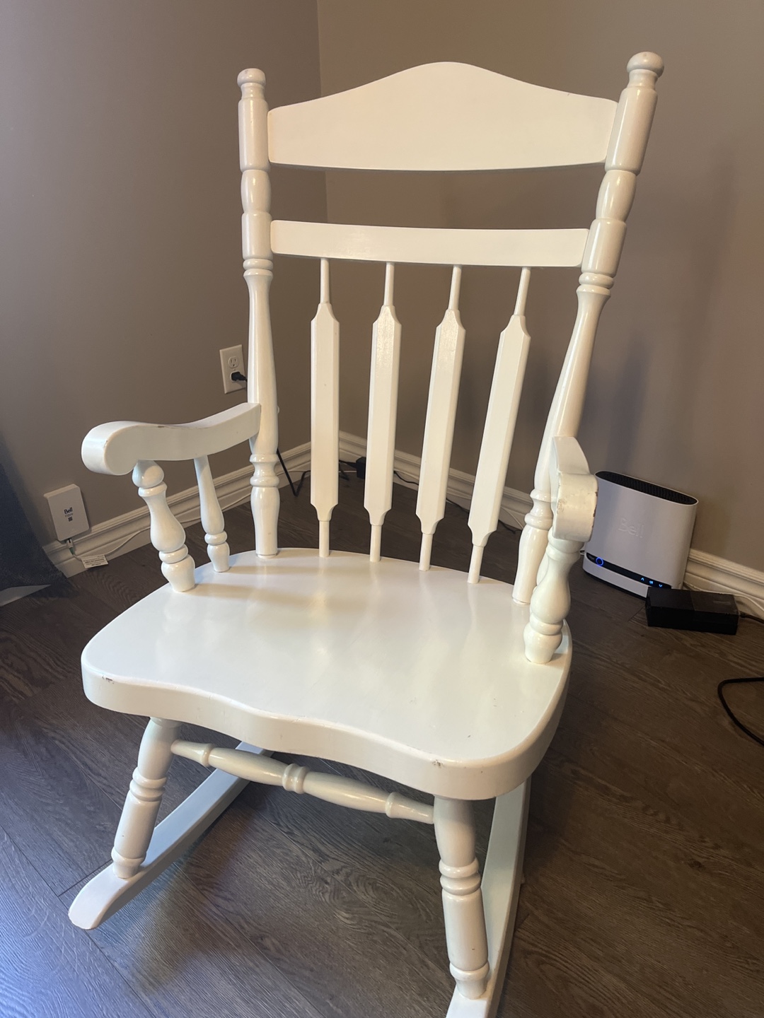 White Wooden Rocking Chair - photo 2