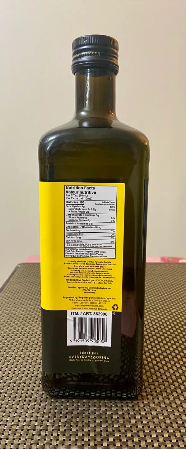 New & Sealed: Terra Delyssa Organic Olive Oil - Extra Virgin image indicator(2)