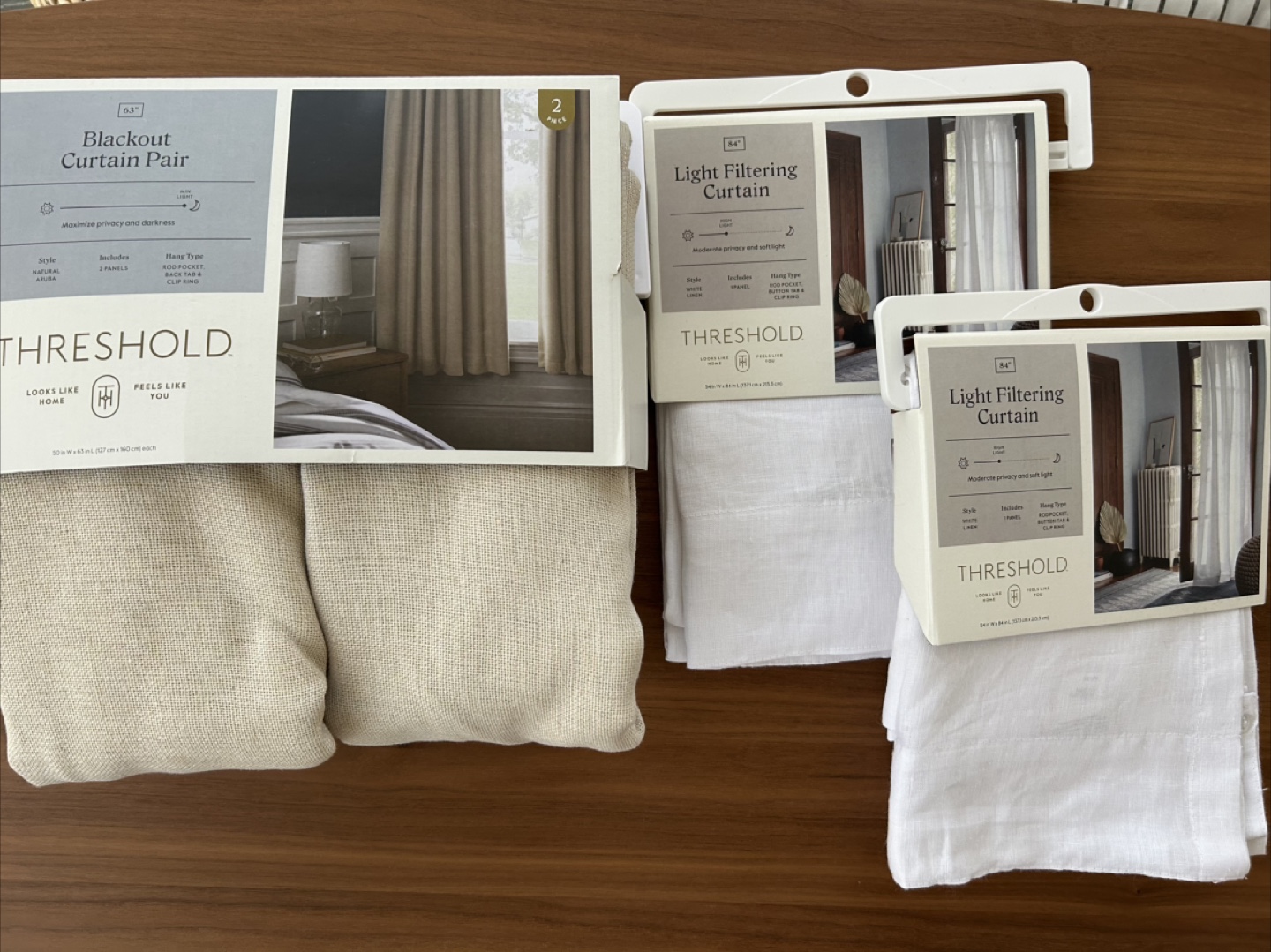 Blackout curtain pair + light filtering curtain pair