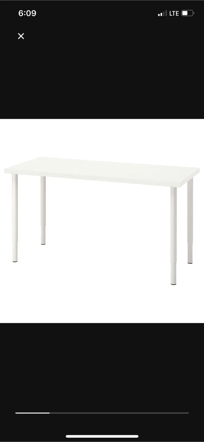 IKEA White Desk - height adjustable thumbnail