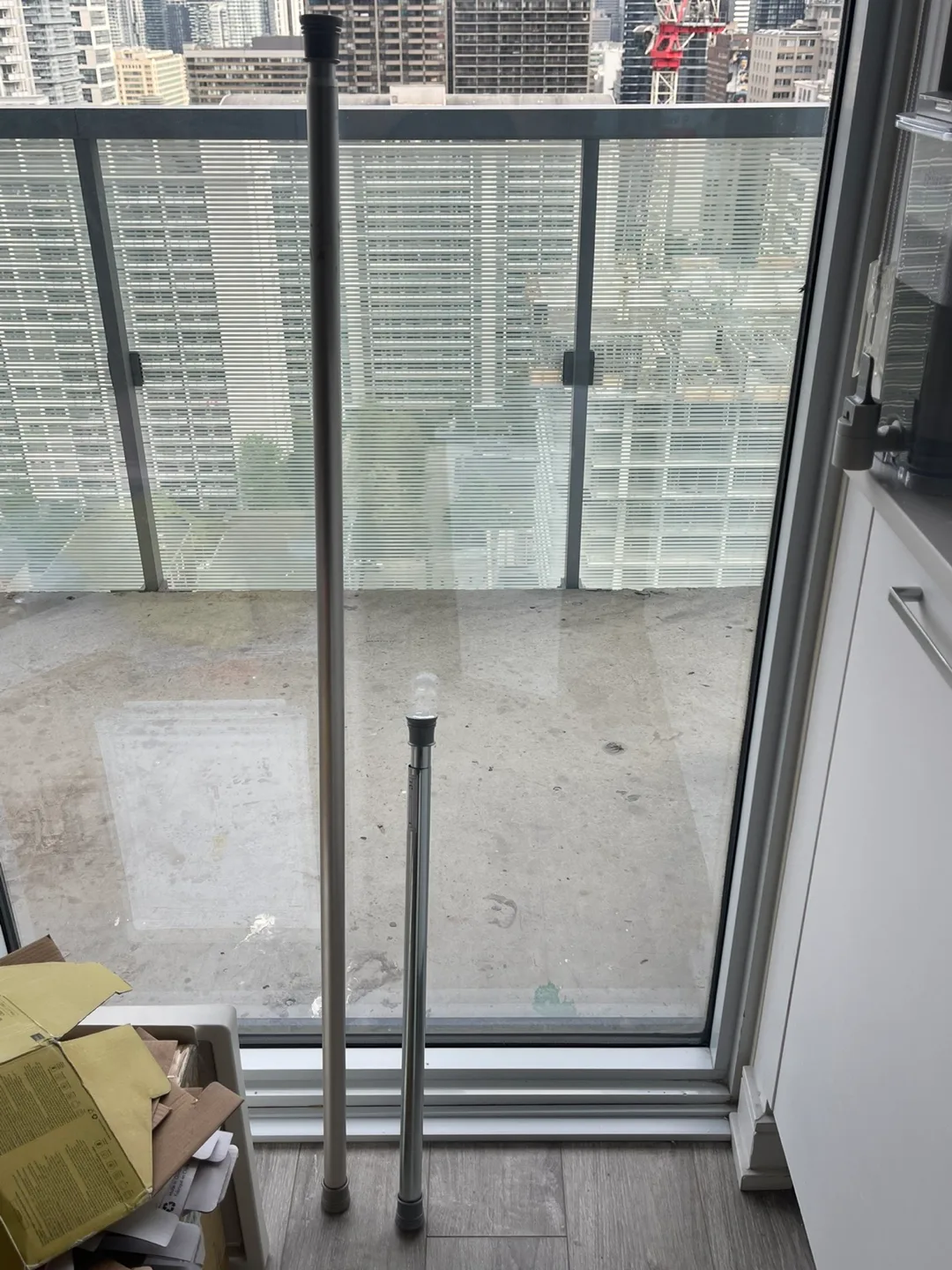 2 Adjustable Tension Curtain Rods – Long & Short thumbnail