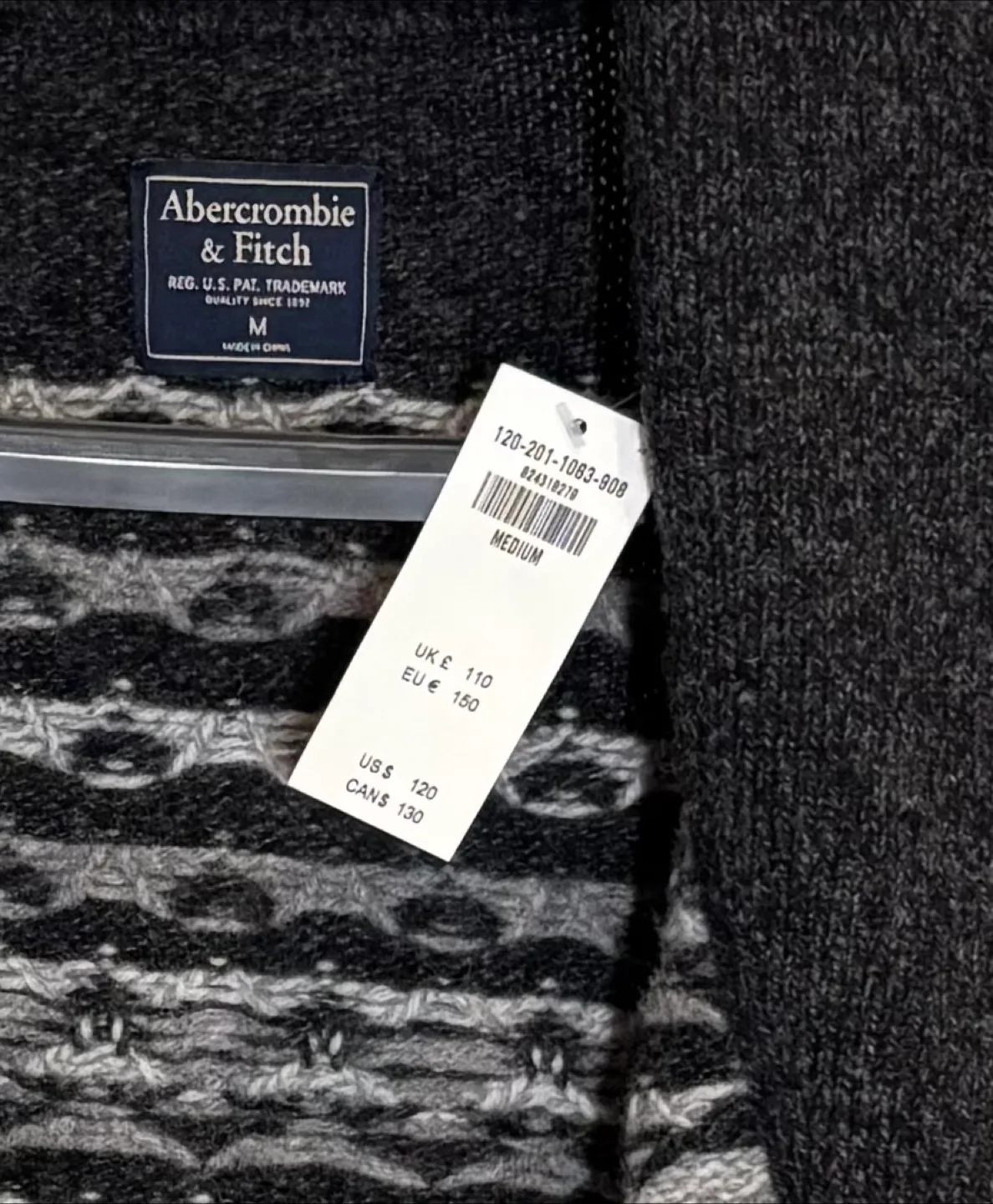 ABERCROMBIE & FITCH Men's Wool Cardigan Sweater Button SZ M image indicator(2)