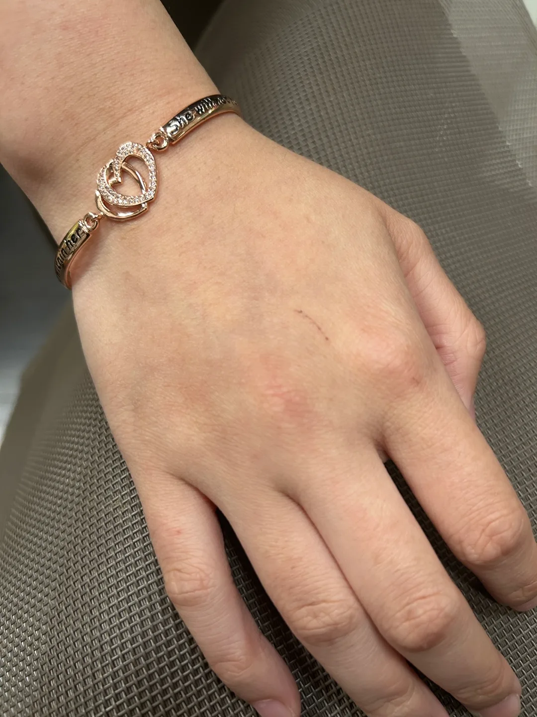 Adjustable god is within her she will not fall heart bracelet thumbnail