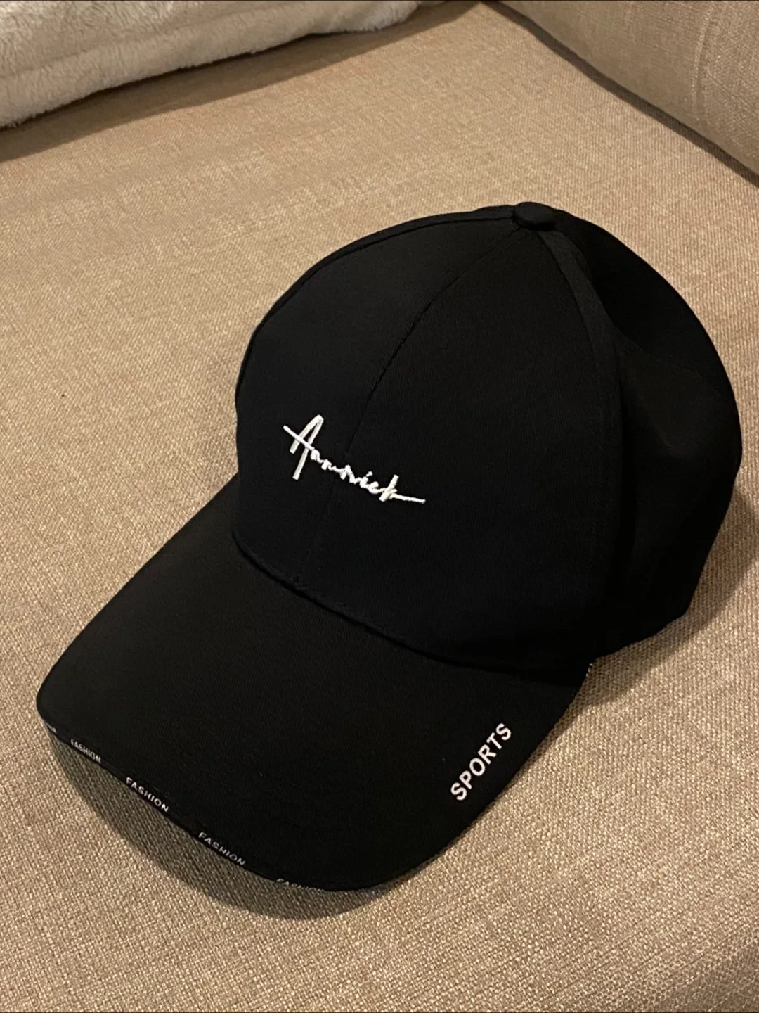 Black Baseball Cap - Embroidered Text thumbnail