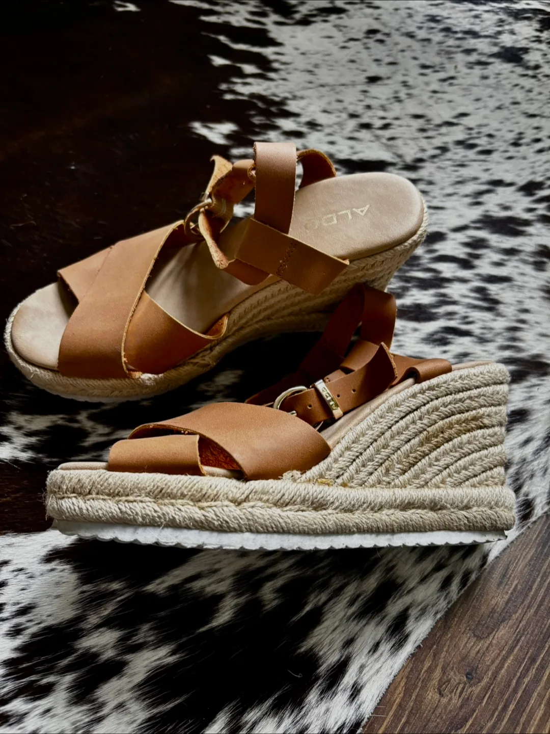 Tan-cognac espadrilles wedge sandals 6 image indicator(2)