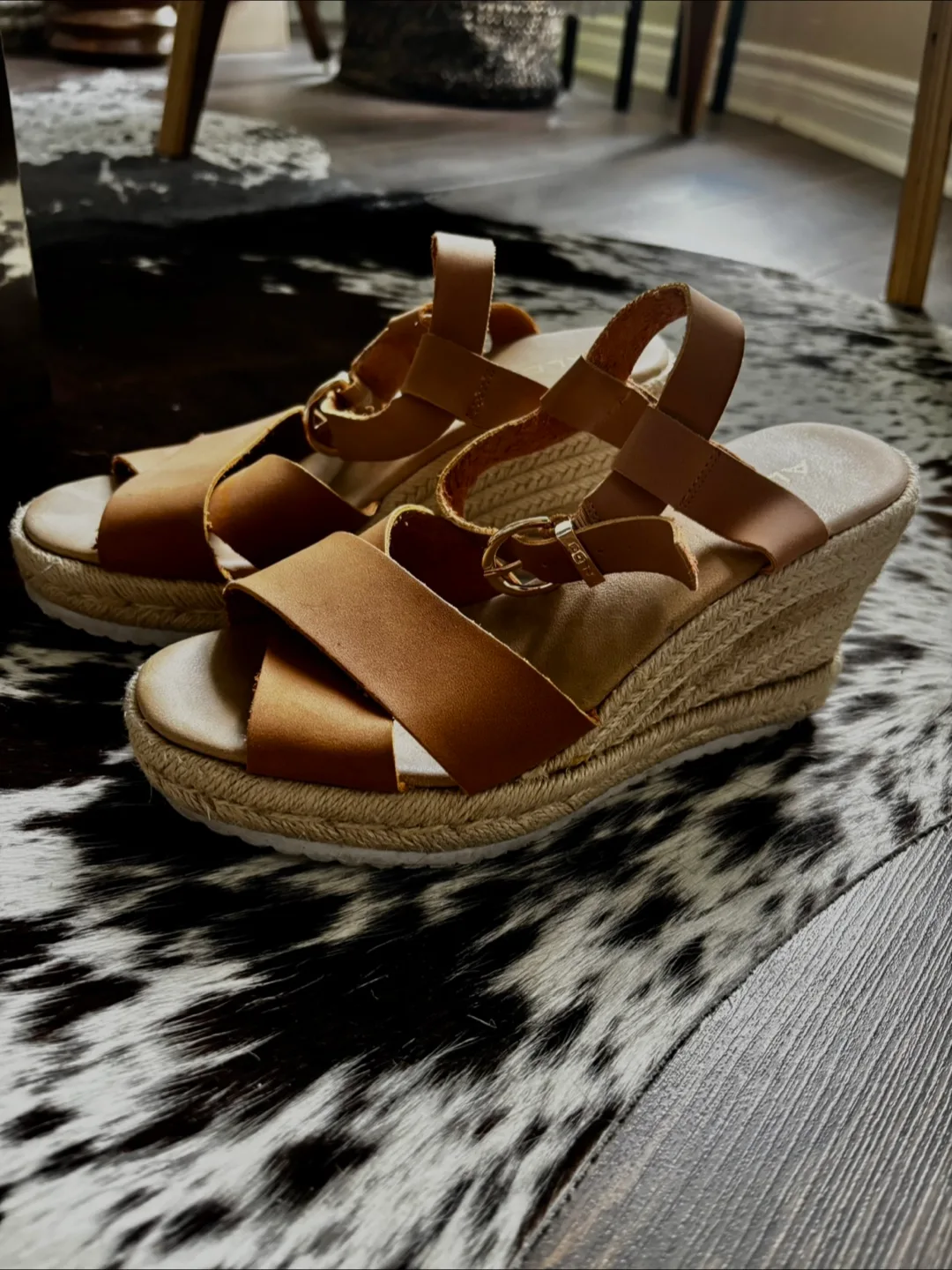 Tan-cognac espadrilles wedge sandals 6 image indicator(3)