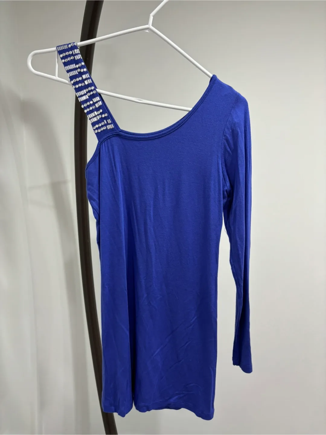 Bizz Girl Blue One-Shoulder Long Sleeve Top thumbnail