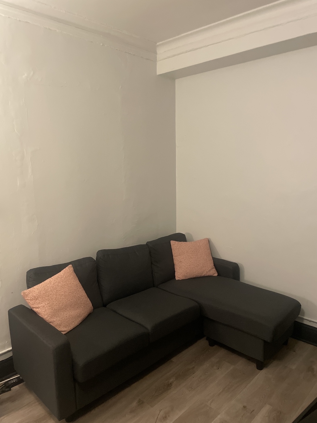 IKEA Sectional Sofa with Pillows and Detachable Ottoman