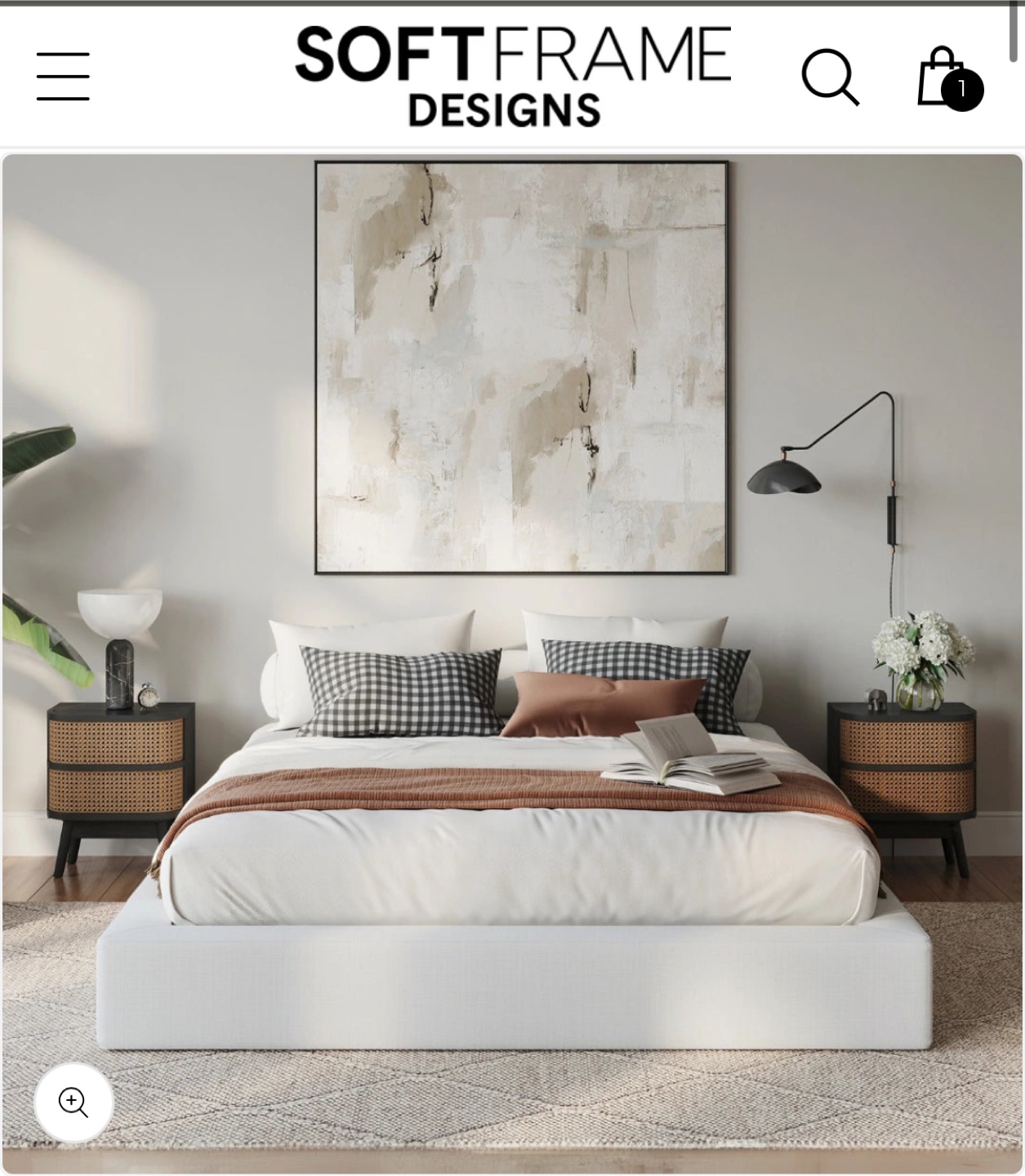 Softframe Designs White Bed Frame