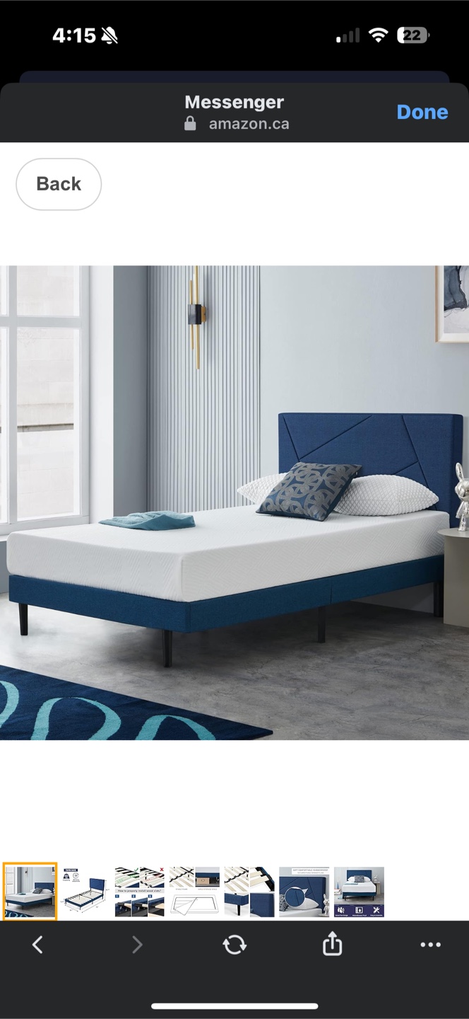 Twin bed frame with a headboard - photo 5