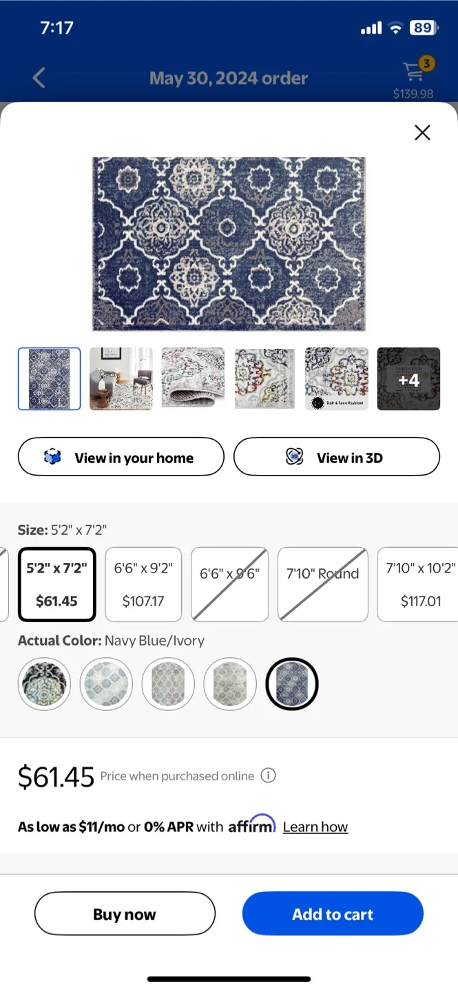 Area Rug with Floral Pattern image indicator(7)