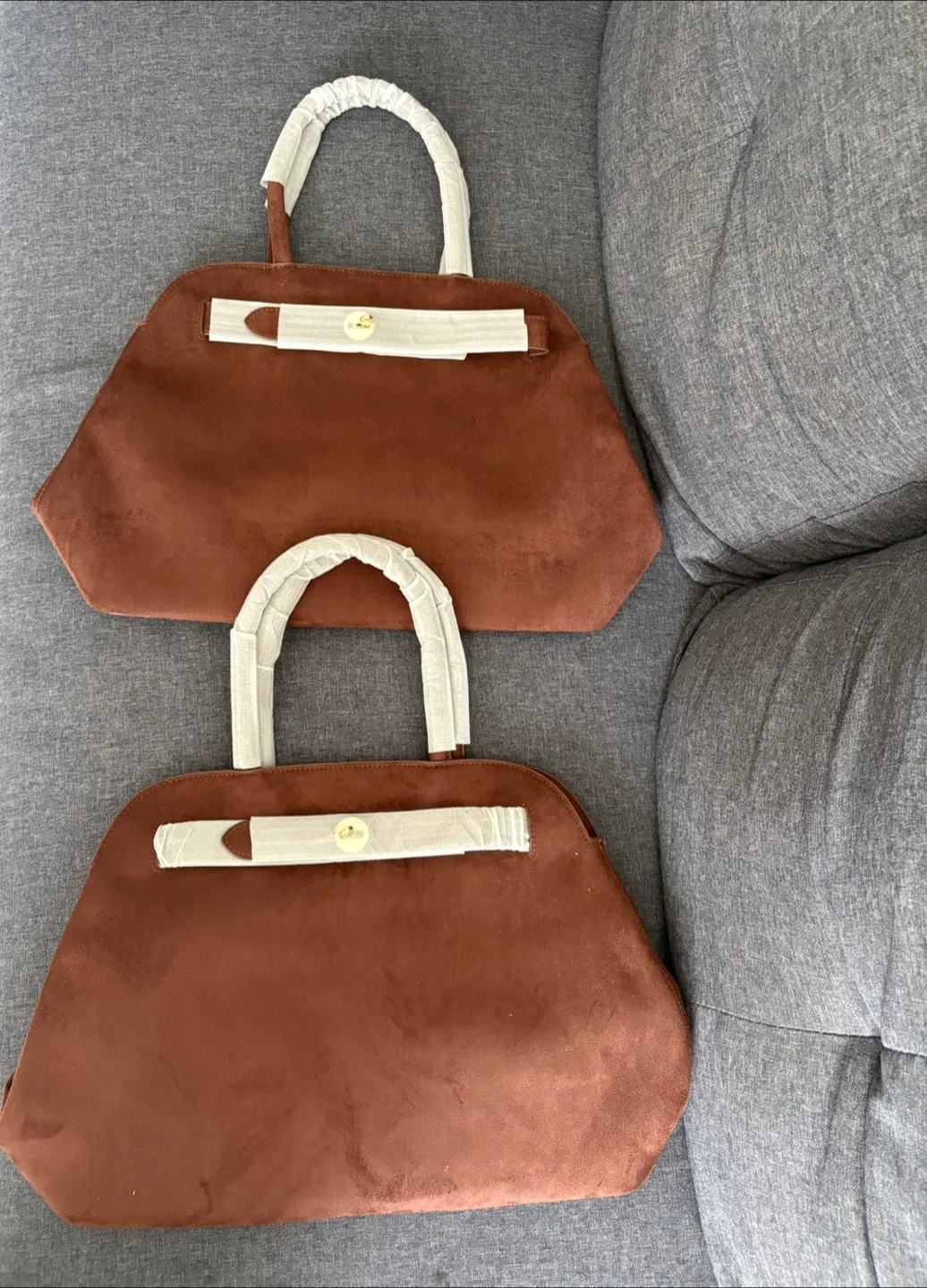 New Brown handbag 👜 suede image indicator(2)