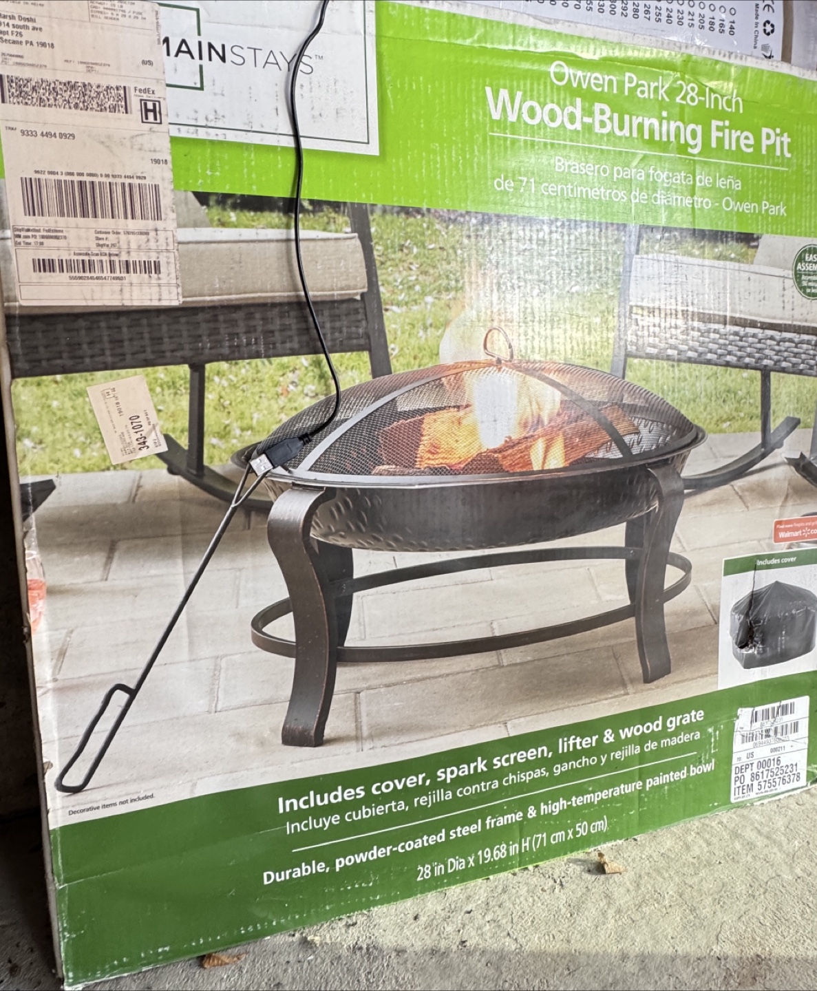 Owen Park 28-Inch Wood-Burning Fire Pit