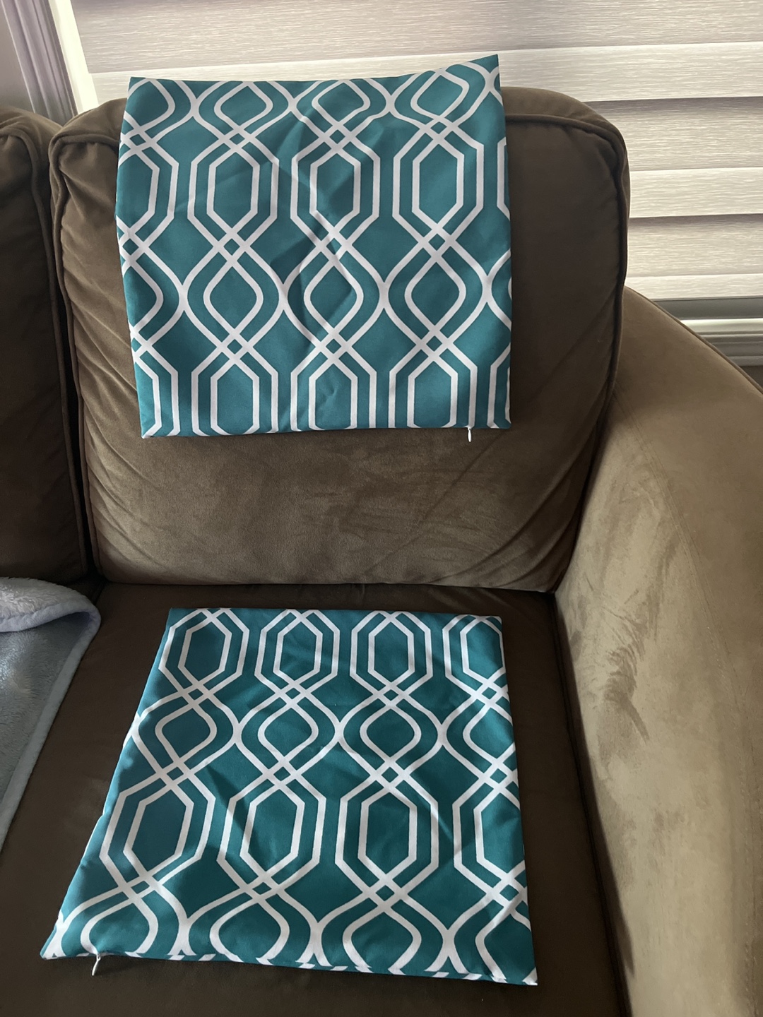 Geometric Teal Pillow Covers (2)