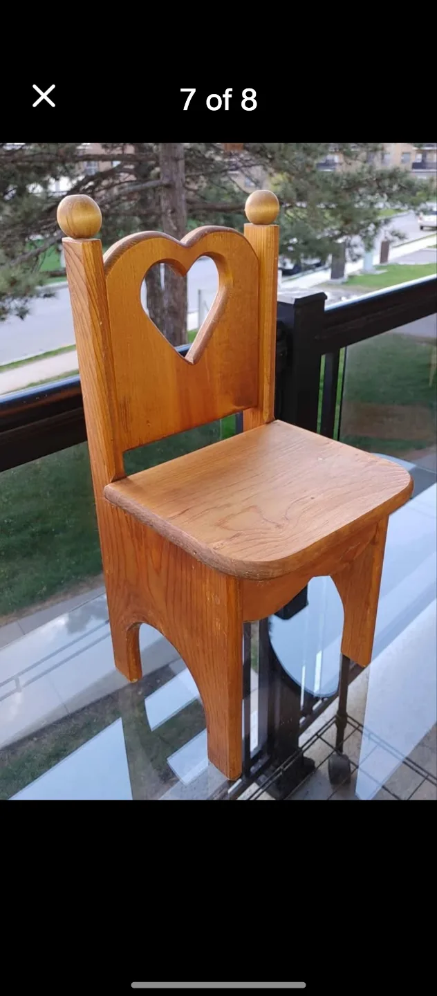 Vintage Wooden Children's DOLL Table and Chairs image indicator(7)