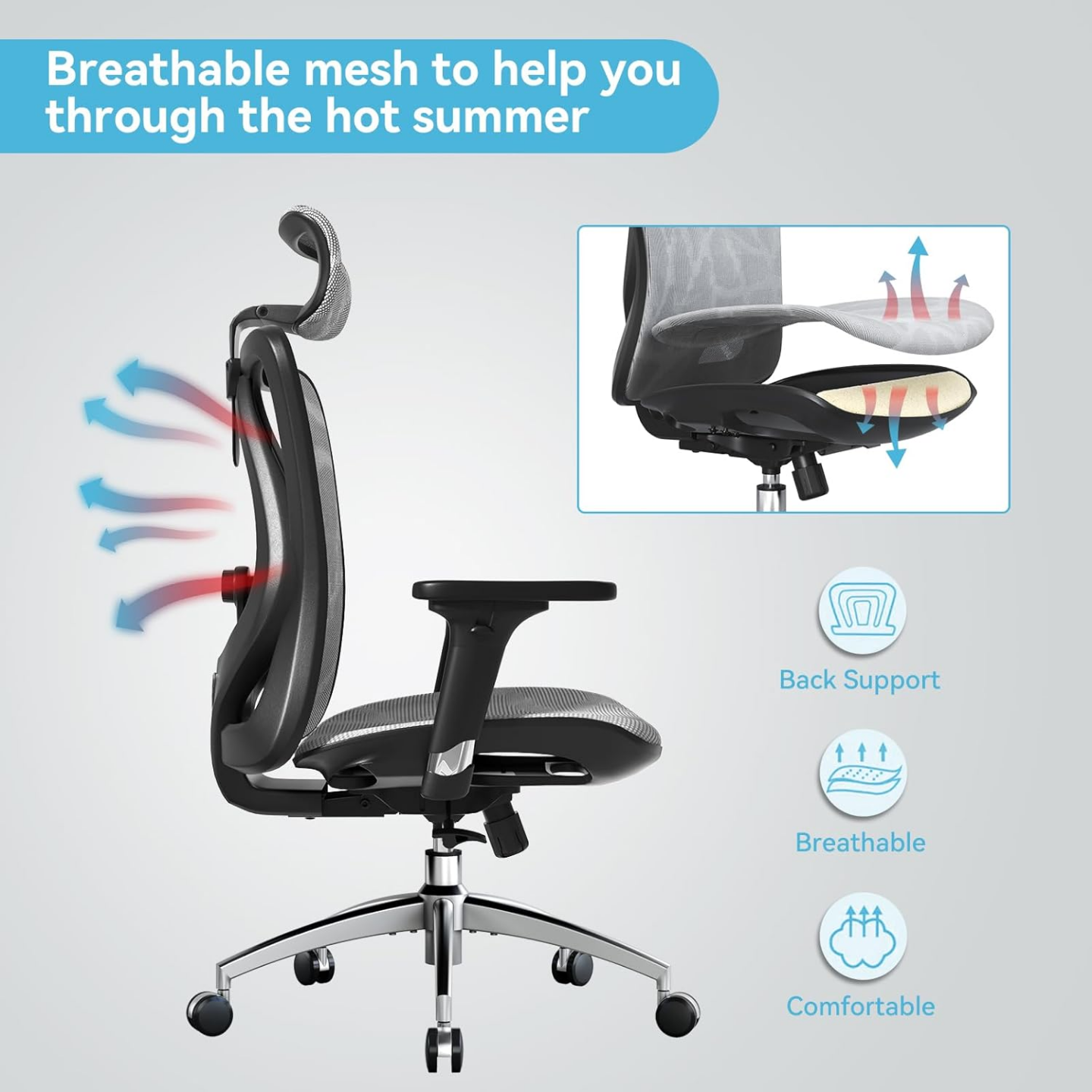 Ergonomic Mesh Office Chair with Lumbar Support - photo 4