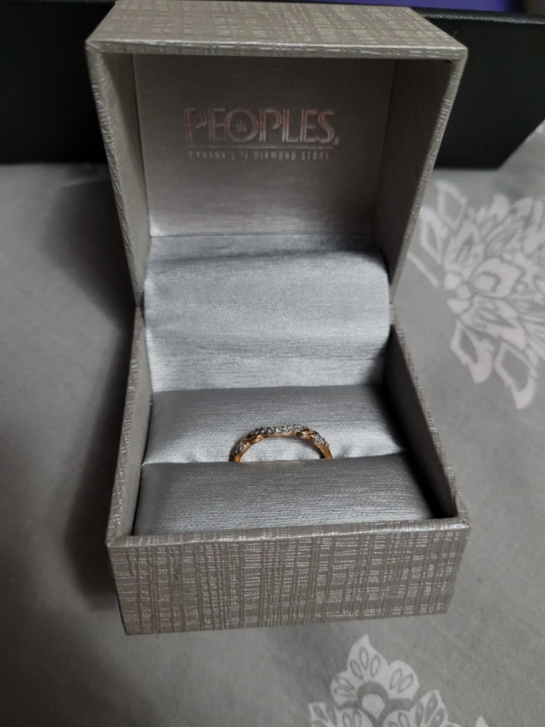 Peoples Jewellers Rose Gold Diamond Twist Wedding Band image indicator(2)
